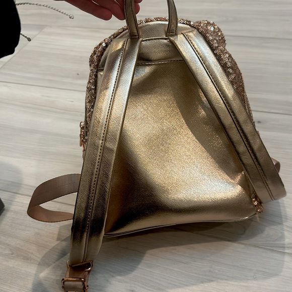 Minnie Mouse Sequin Loungefly Mini Backpack – Rose Gold - Picture 2 of 4